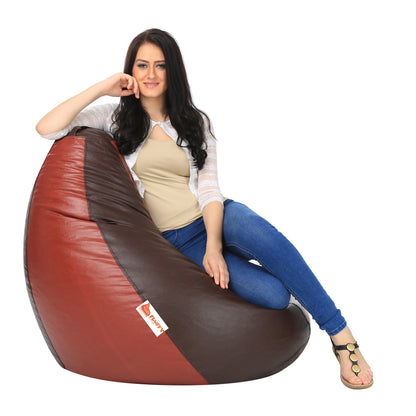 Fluffy Premium Fabric Classic XXXL Brown Tan Bean Bag