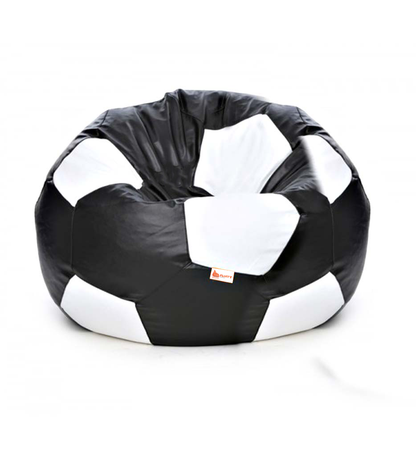 Fluffy Classic Black White Football Sports Bean Bag XXXL