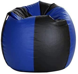 Fluffy Premium Fabric Classic XXXL Blue Black Bean Bag